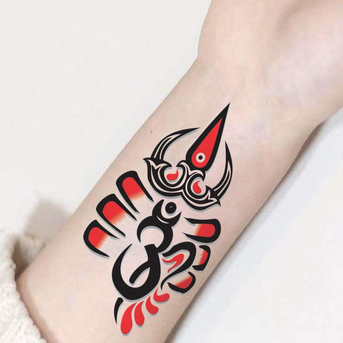 Temporary Tattoowala Om With Trishul and Damru Temporary Tattoo For Male and Female Waterproof, skin Care Tattoo sticker 1