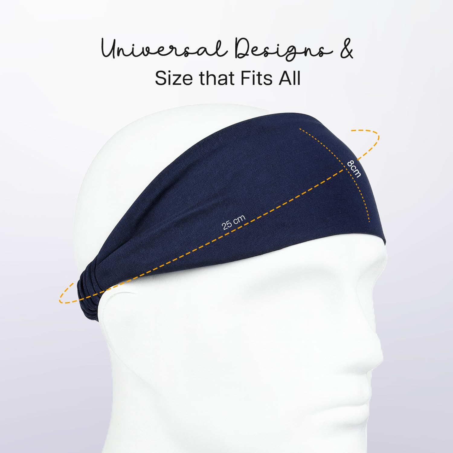 WiseLife Lightweight Headband for Men & Women | Strapless Sweatband for Gym | Sports Unisex Head Band for Exercise, Fitness, Workout, Tennis, Cycling, Badminton & Other Sports (Pack of 3) 4