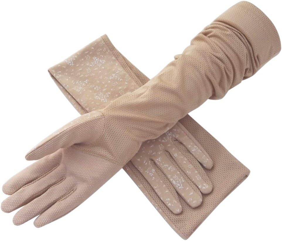 PURFUN Women UV Sun Protection Driving Gloves Soft Cotton Breathable Mesh Summer Cycling Sun Block Gloves Arm Cover Sleeves