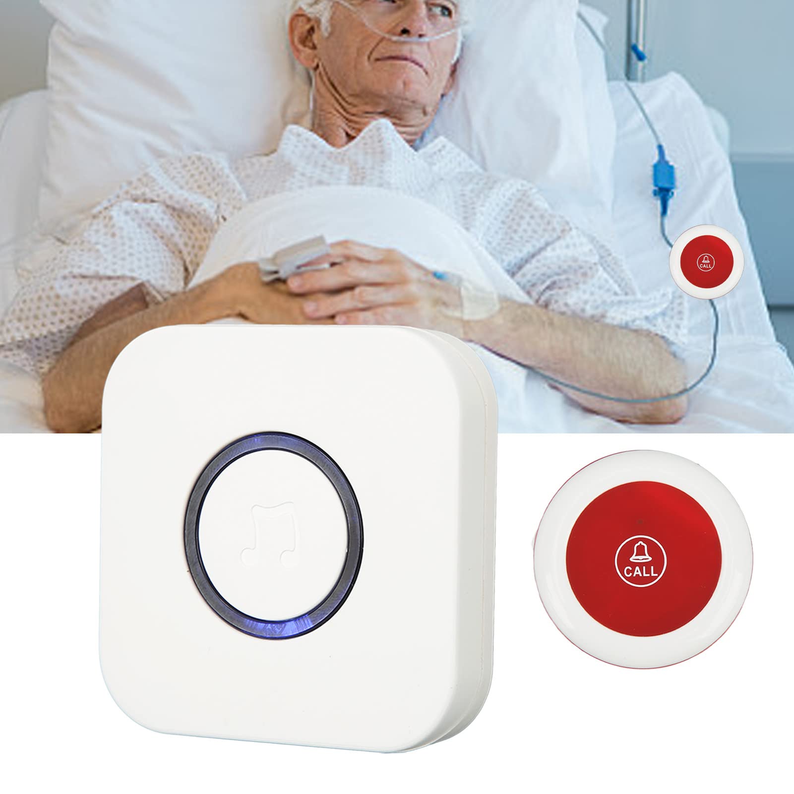 Système d'appel intelligent, bipeur d'alerte d'appel d'infirmière à 4 niveaux de volume pour les patients âgés handicapés Prise UE