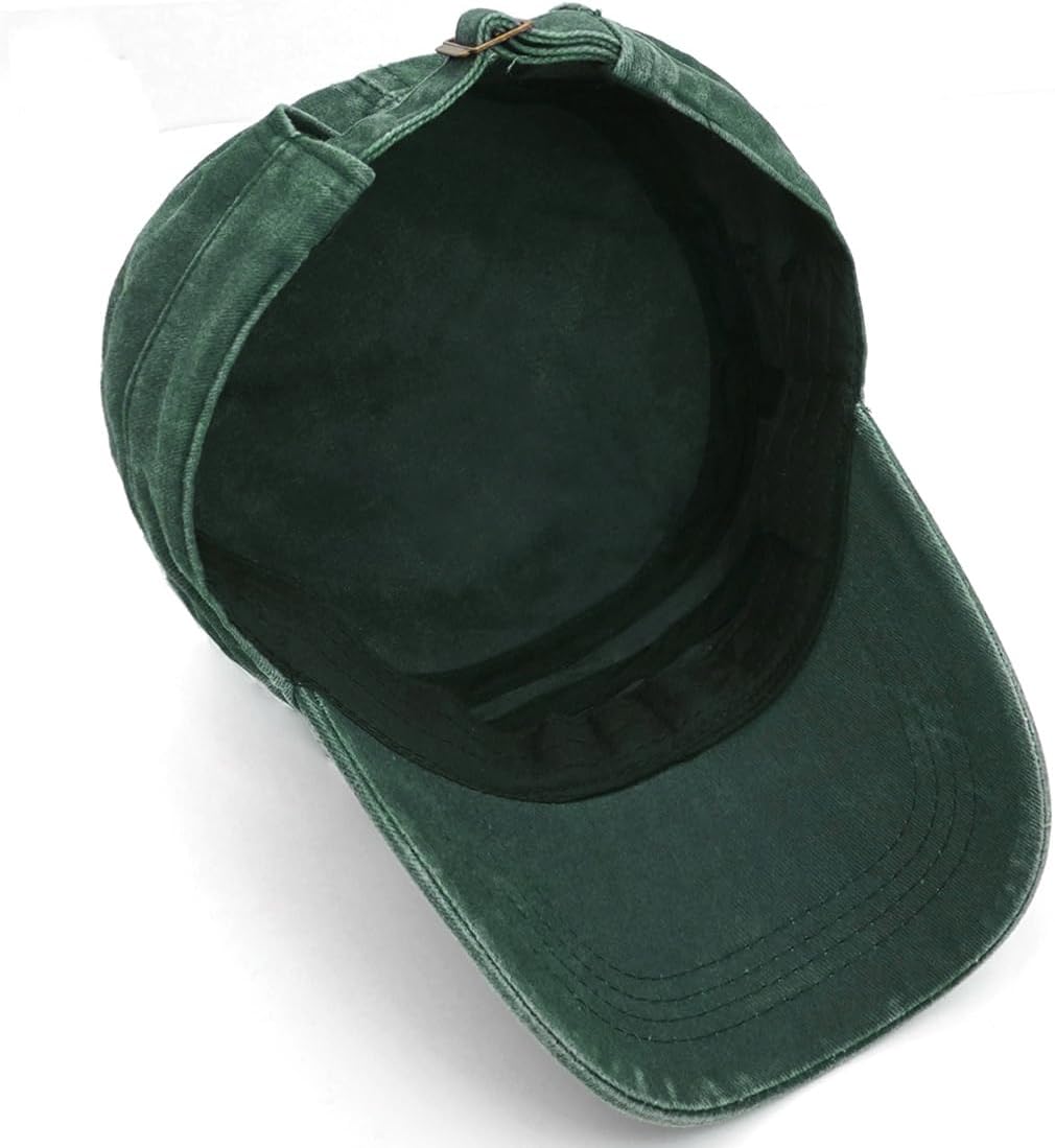 Cadet Army Cap Washed Military Army Hat Vintage Flat Top Hat for Women Men