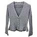 Produktbild U/A Lazy Strickcardigan Sweater Damen V-Ausschnitt Kleiner Mantel Gr. L, Schwarz