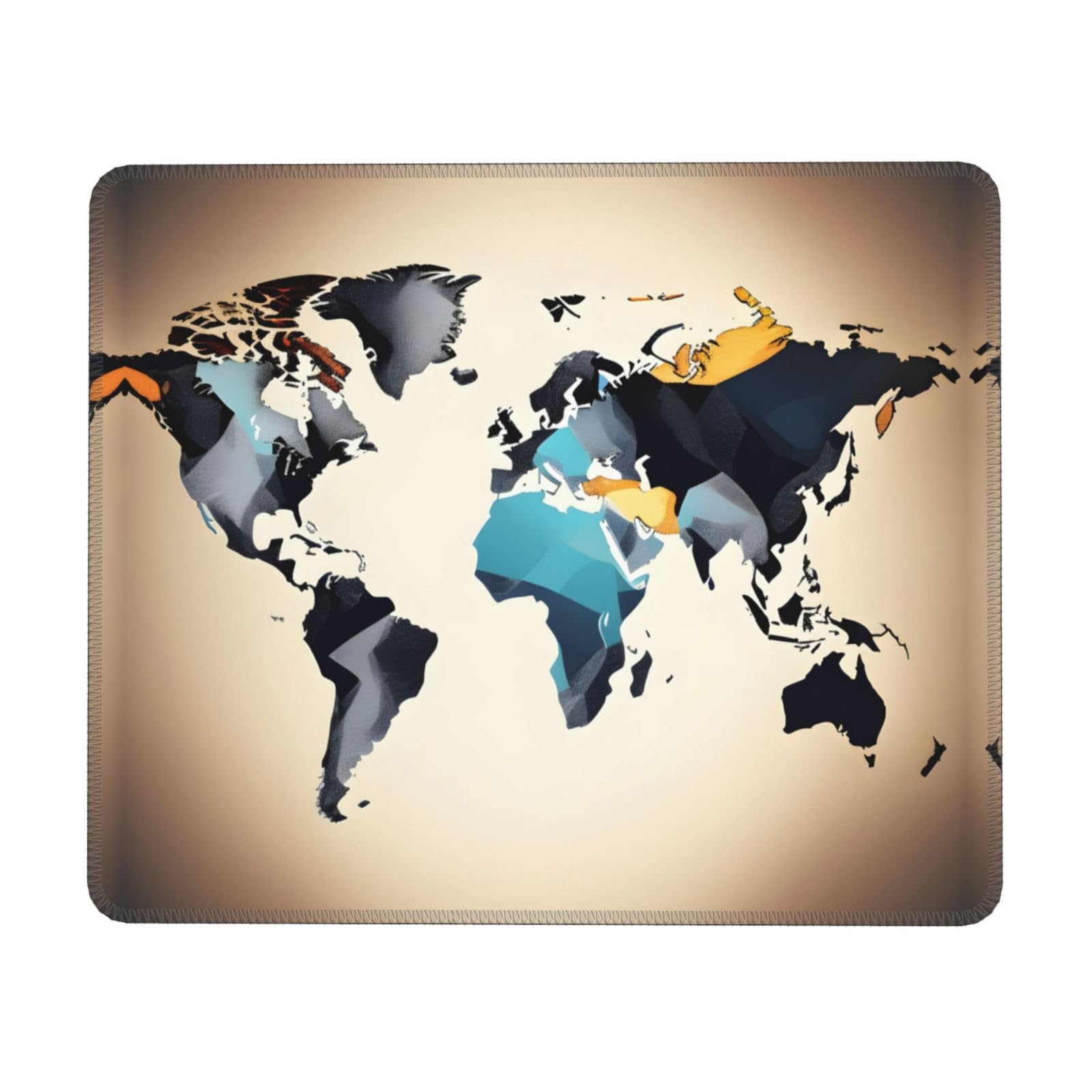 Tappetino per mouse con stampa di mappamondo antica mappa del mondo, per scrivania, ufficio/casa, base in gomma antiscivolo