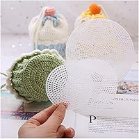 Vista 3 de iSuperb Paquete de 30 láminas redondas de lona de plástico con forma de malla, para bordados, manualidades, hilo, tejido y proyectos de ganchillo