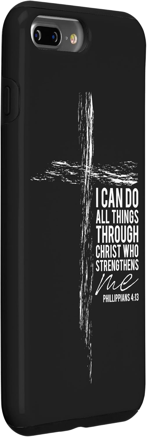 Christian Cross Religious Bible Verse Philippians 4:13 Faith Case for iPhone 7 Plus/8 Plus