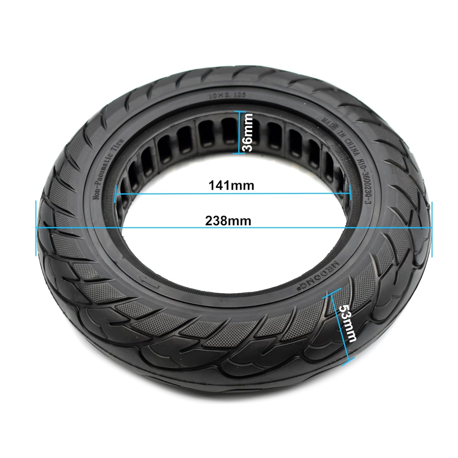 ECOVELO Pneumatico Solido 10x2.125 Antiforatura Ruote 10" per Monopattino Elettrico