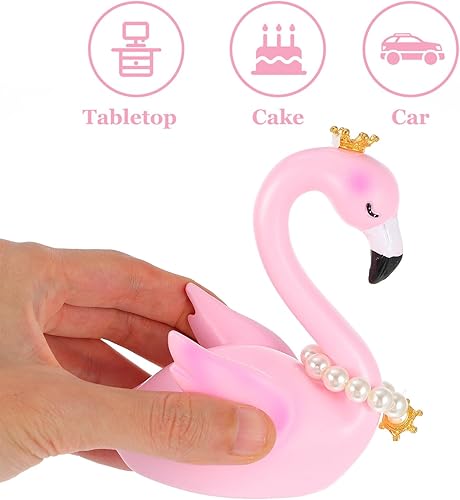 Miniatura 5 de Estatuas de flamenco para decoración exterior para niños, modelo de jardín, decoración de coche para niños, figuras de plástico en miniatura,