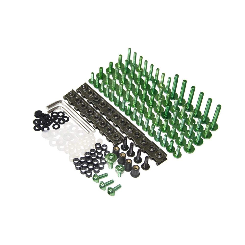 Amazon | 緑い色オートサイクルボルトキットZX6R 2019フェアリングネジ