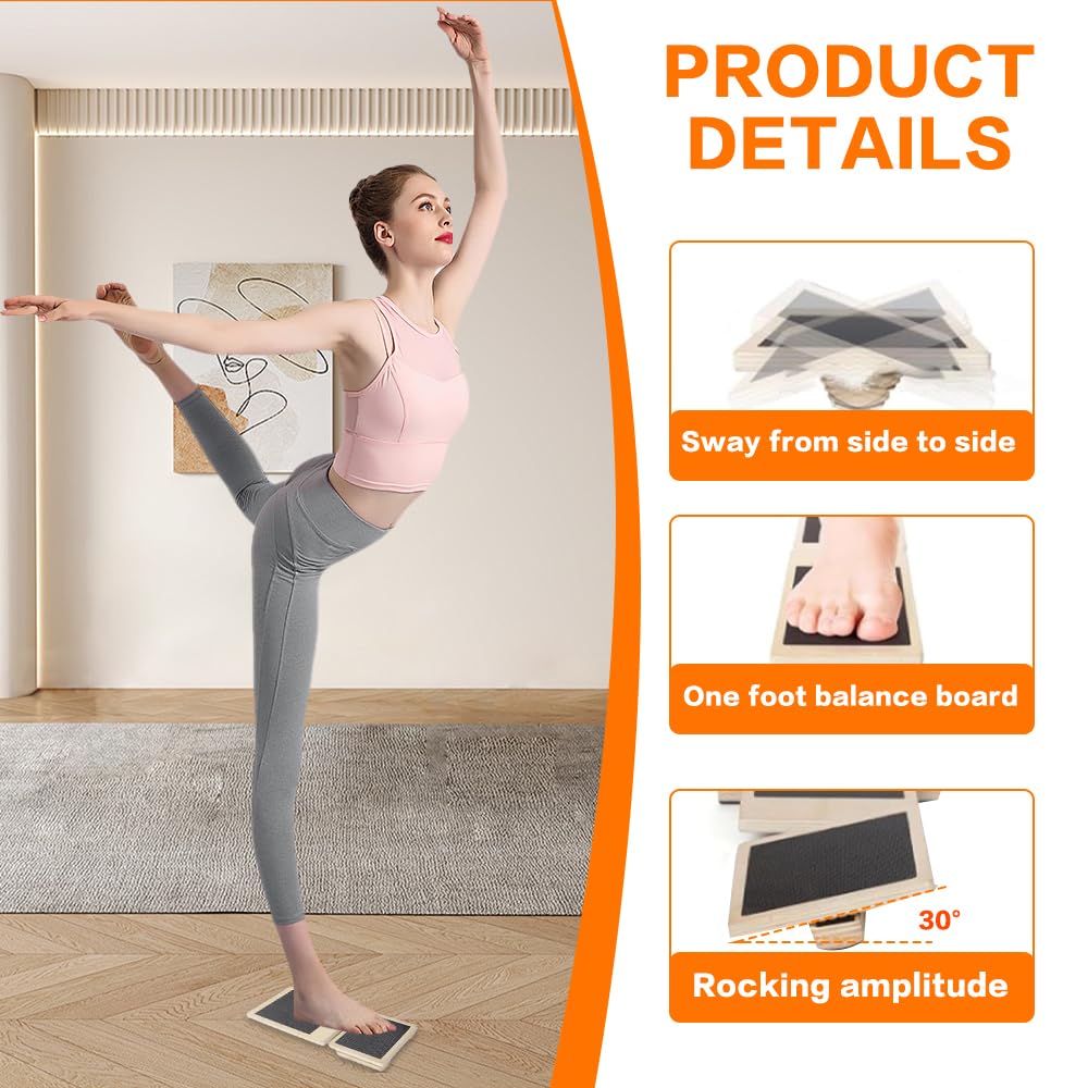 Balance Board Per Caviglia - Legno, Antiscivolo, Allenamento Equilibrio E Riabilitazione