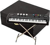 Vista 6 de Órgano electrónico en miniatura con funda, mini instrumento musical, réplica de teclado eléctrico, figuras coleccionables, accesorios de casa