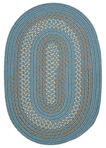 Colonial Mills Georgetown Oval Runner 2' X 6' Braided Modern Area Rug In Blue Stripes #TOP21