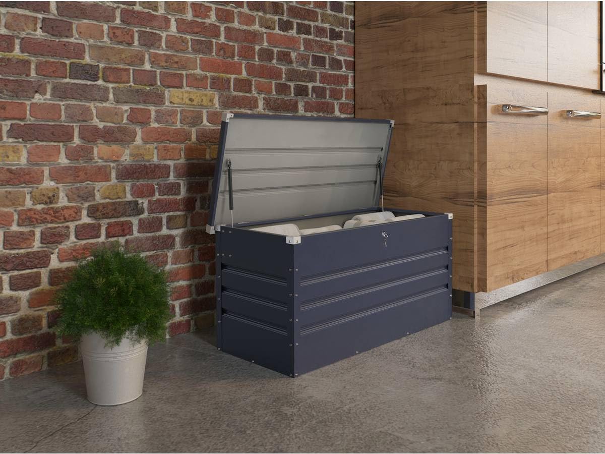 Coffre de Jardin métal 680 L 165 x 69 x 60 cm Gris
