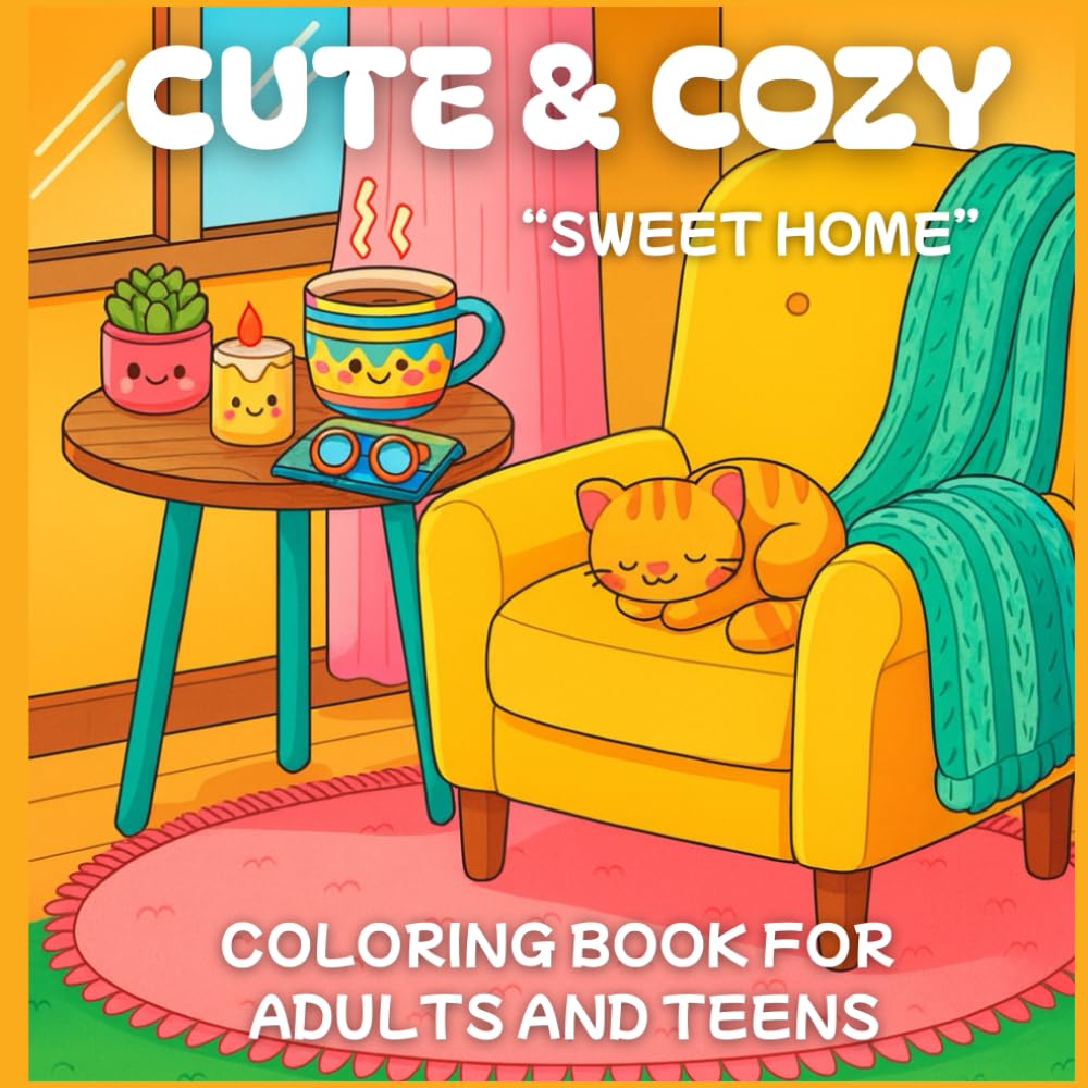 Cute & Cozy: Sweet Home – Coloring Book for Adults and Teens