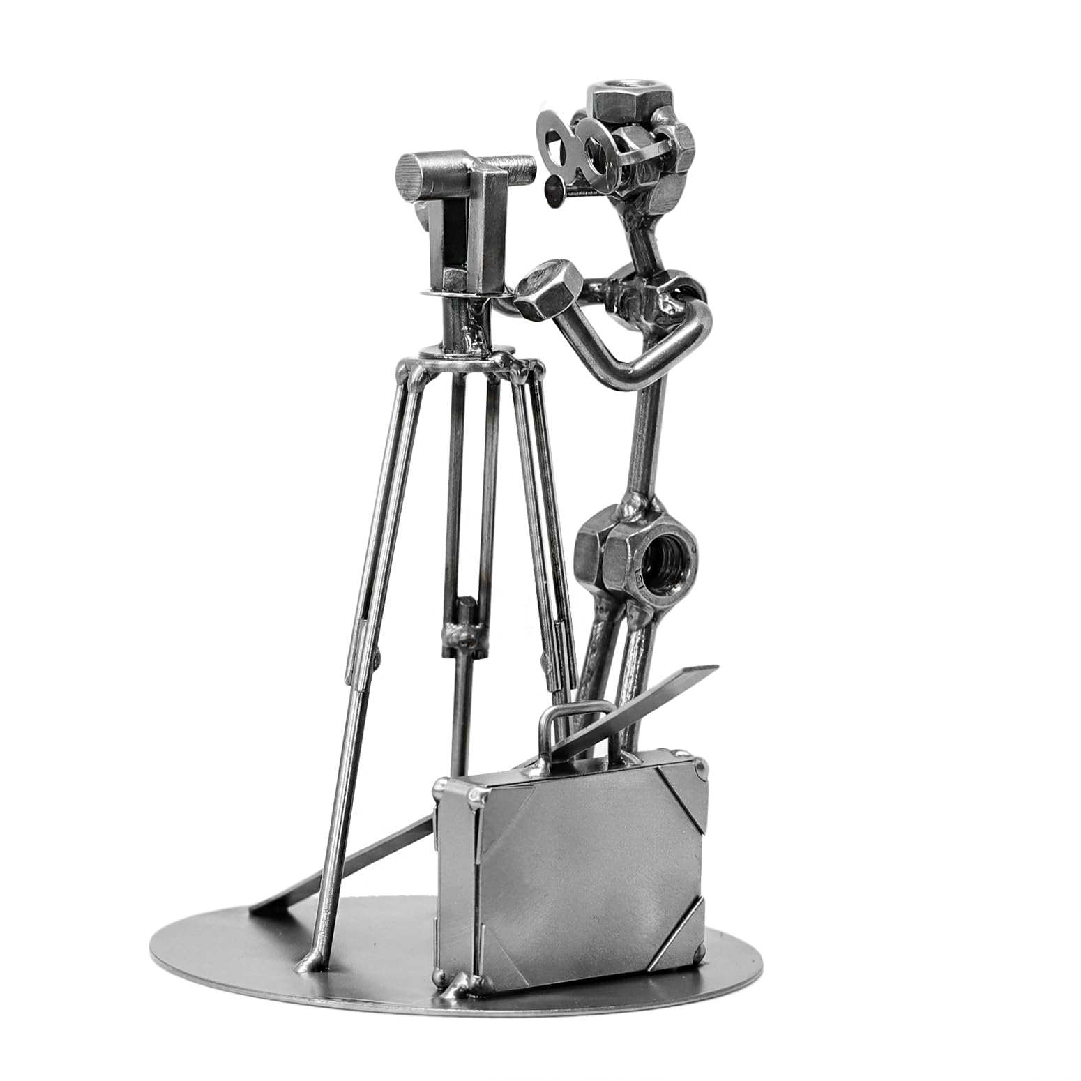 Schraubenmännchen Vermessungstechniker - Handarbeit Geschenkidee Metallfigur Metallmännchen Stahlfigur Schraubenmännle - Deko für Büro & Zuhause