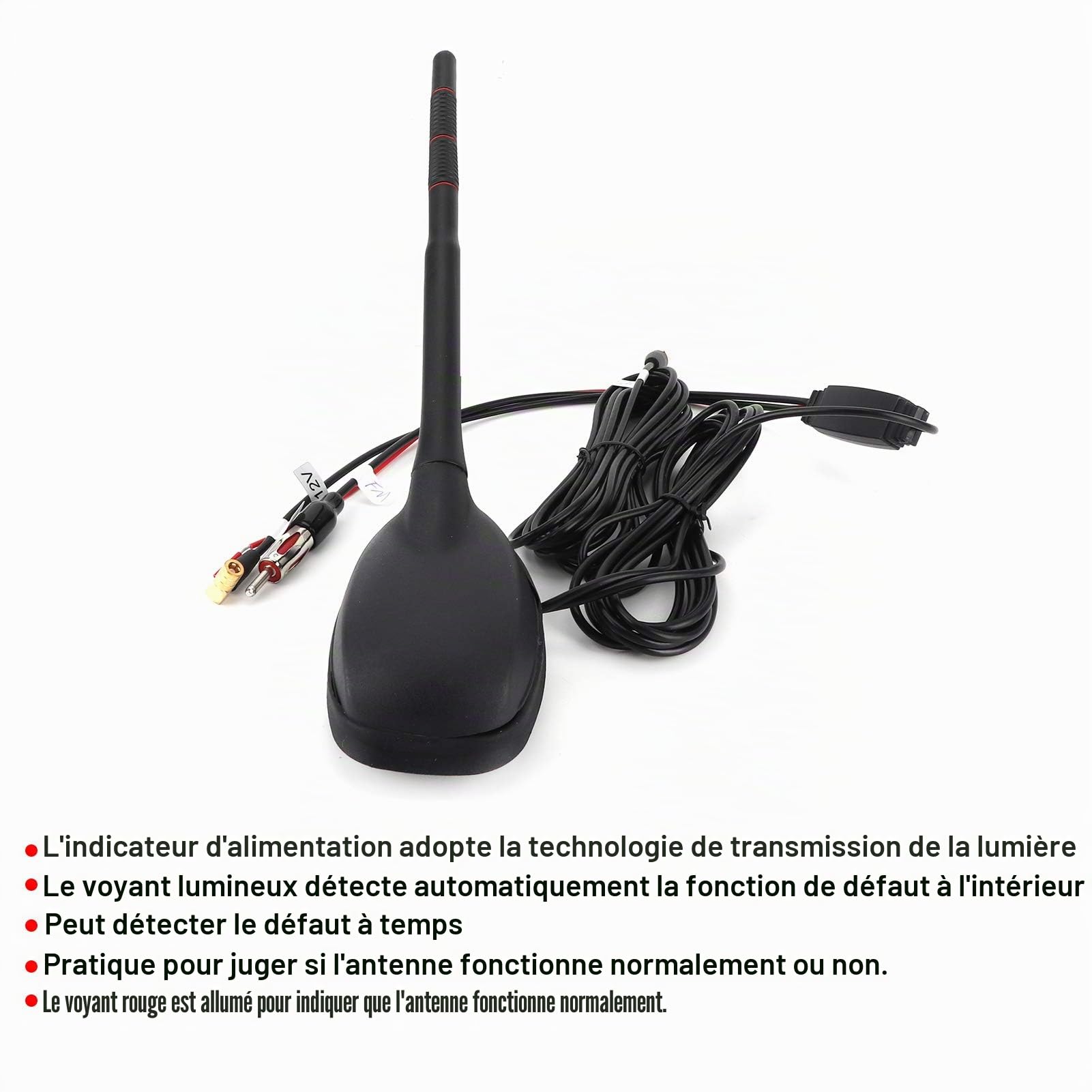 Antenne GPS Dab FM de Voiture, Antenne de Toit Dab pour Autoradio, Antenne de Voiture à Forte Inclinaison, Antenne de Toit Universelle, Amplificateur de Récepteur Radio Numérique