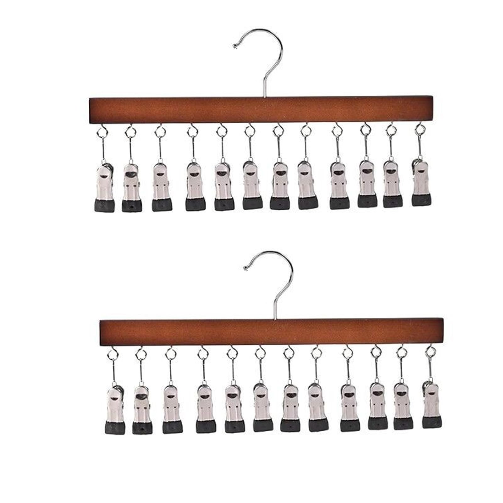 Hrtyvhin C Multi Purpose Wooden Hat Rack With 12 Lips Holds Aps Socks And Underwear Space Saving Wall Mount Design Hanger Ap Storage Rack