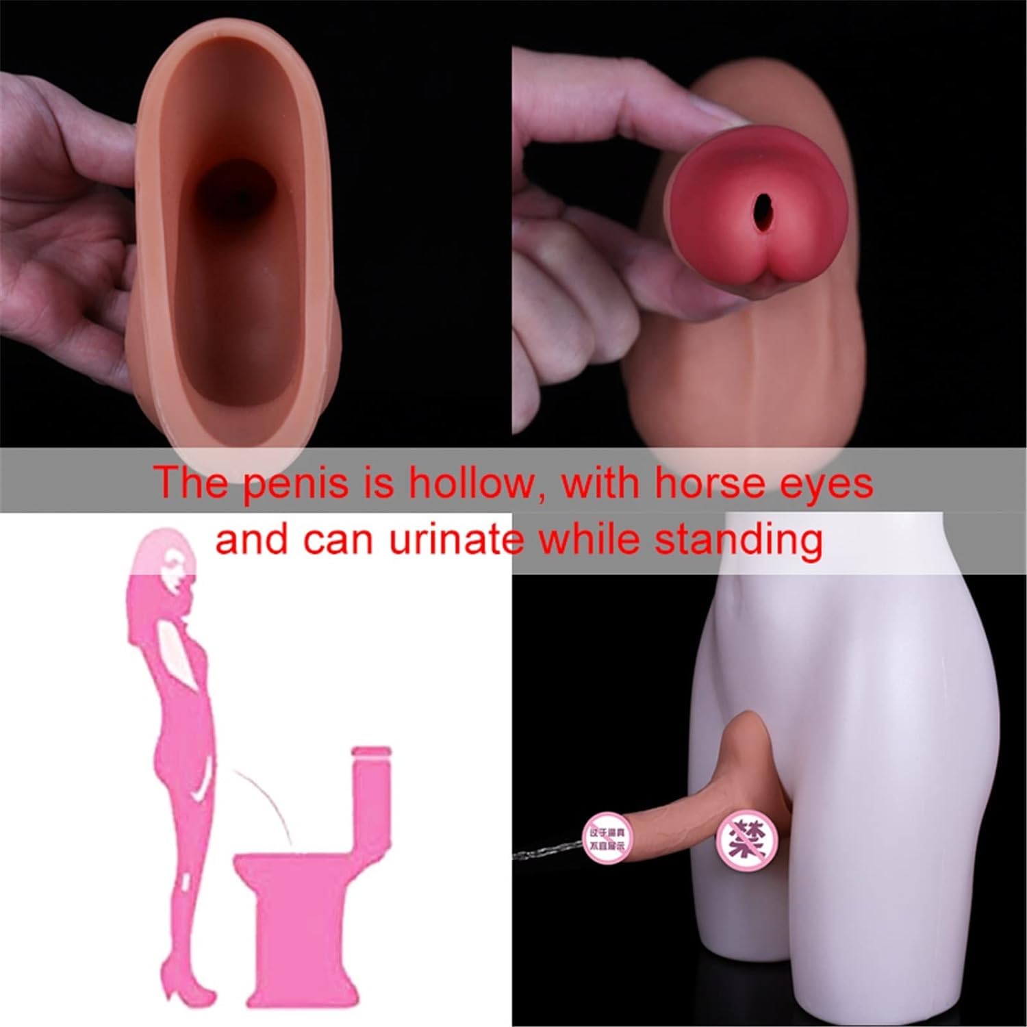 Stehendes Urinal Weiche Silikon Realistischer Dildo, Frauen Cross Dressing Penis, Analdildo Analplug Butt Plug G-Spot Stimulator Sexspielzeug für für Crossdressing Transgender Shemale