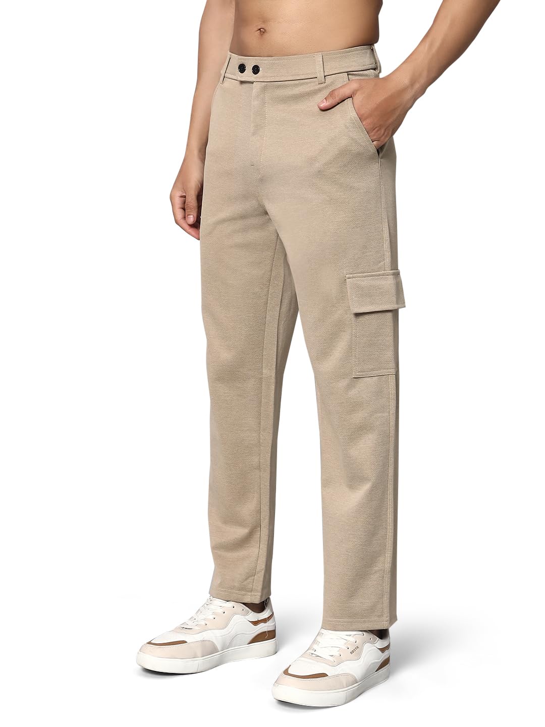 Stretchable Lycra Stylish Cargo Pant for Men | Regular Slim Fit | Men's Stretchable Cargos with 5 Pockets | Mens Street Wear Casual Trouser Pants-image-22