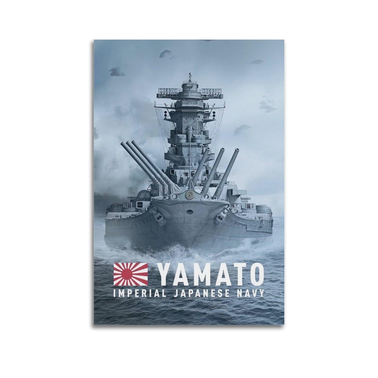 OKAHYS Vintage Japanese Navy Warships YAMATO Decorative Painting Canvas Wall Artworks Picture 20x30inch(50x75cm)