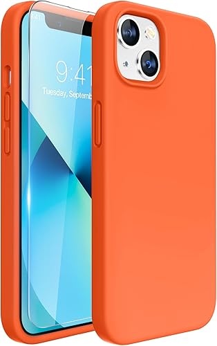 Miniatura 1 de Miracase - Funda diseñada para iPhone 13 con protector de pantalla de vidrio templado y forro de microfibra suave antiarañazos, funda de silicona