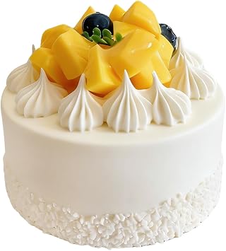 Fake Cake Dessert Artificial Chocolate Cake with Cream Mango Fake Cupcake Faux Food Model Realistic Cake for Decoration Display Photography Props