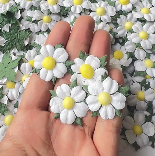 Miniatura 5 de Hecho a mano, 100 piezas de flores de papel de morera de 1.181 x 1.181 in, mini flores de papel, álbumes de recortes, boda, manualidades