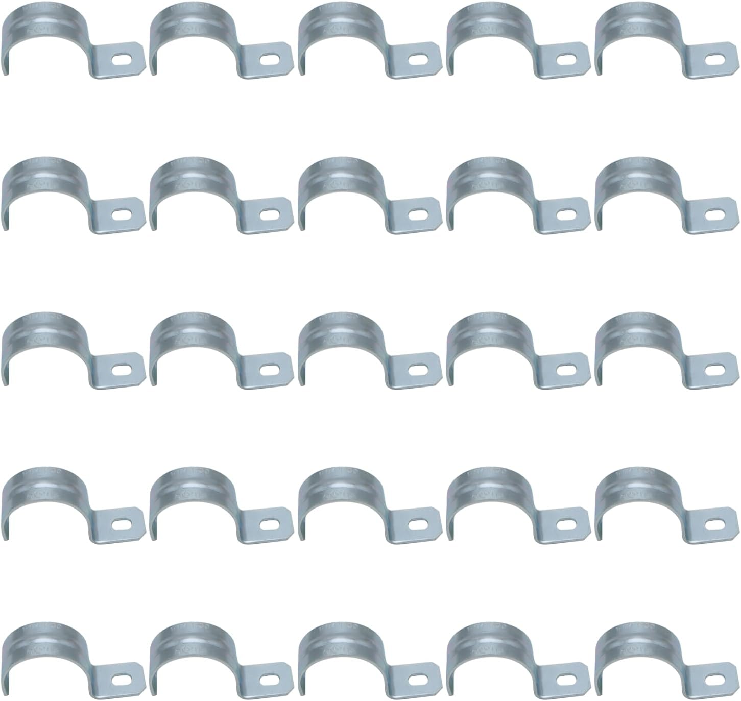 1-1/2 Inch 20PCS Zinc Plated Steel Pipe Clamp, One Hole Steel Rigid Pipe, Holes Cable U Bracket Pipe Clamp, Electrical Conduit Straps