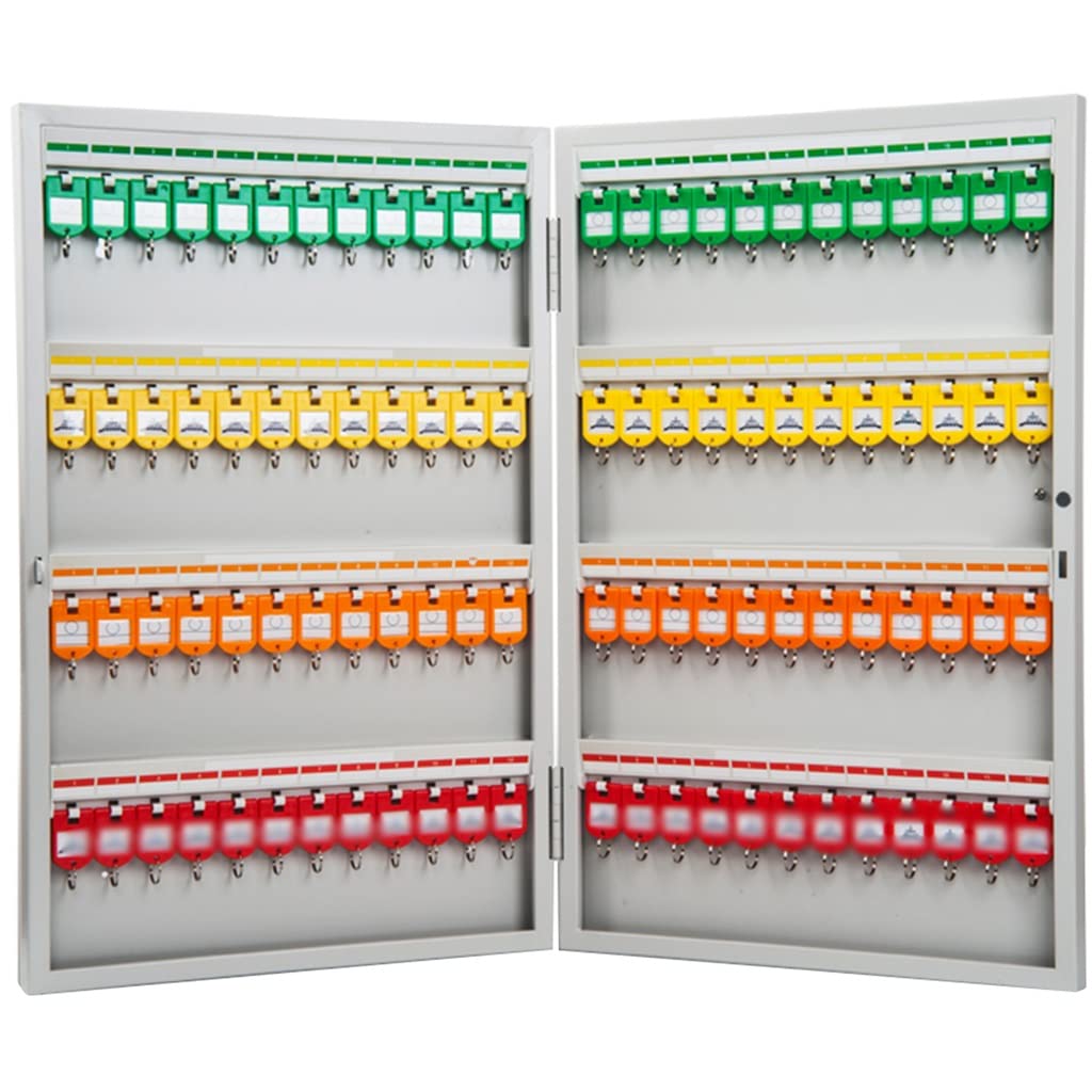 Kfgisd B Key Lock Organizer Large Company/Car Lots Large-Capacity Wall-Mounted Steel Key Cabinet, 72/96/120/150-Keys ，Key Box(96 Keys)
