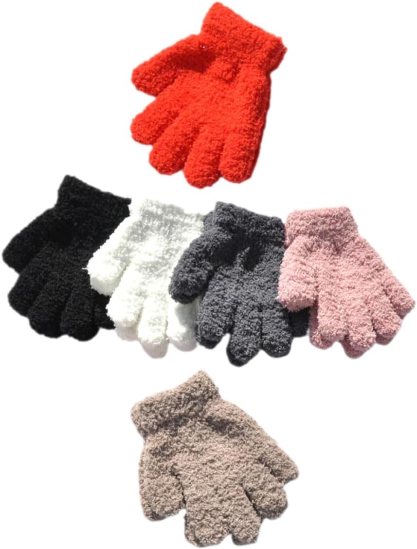 6 Pairs of Winter Gloves Knitted Fabric Warm Thermal Insulated Gloves Good Elasticity and Skin Friendly Material for New Year or Birthday Gifts