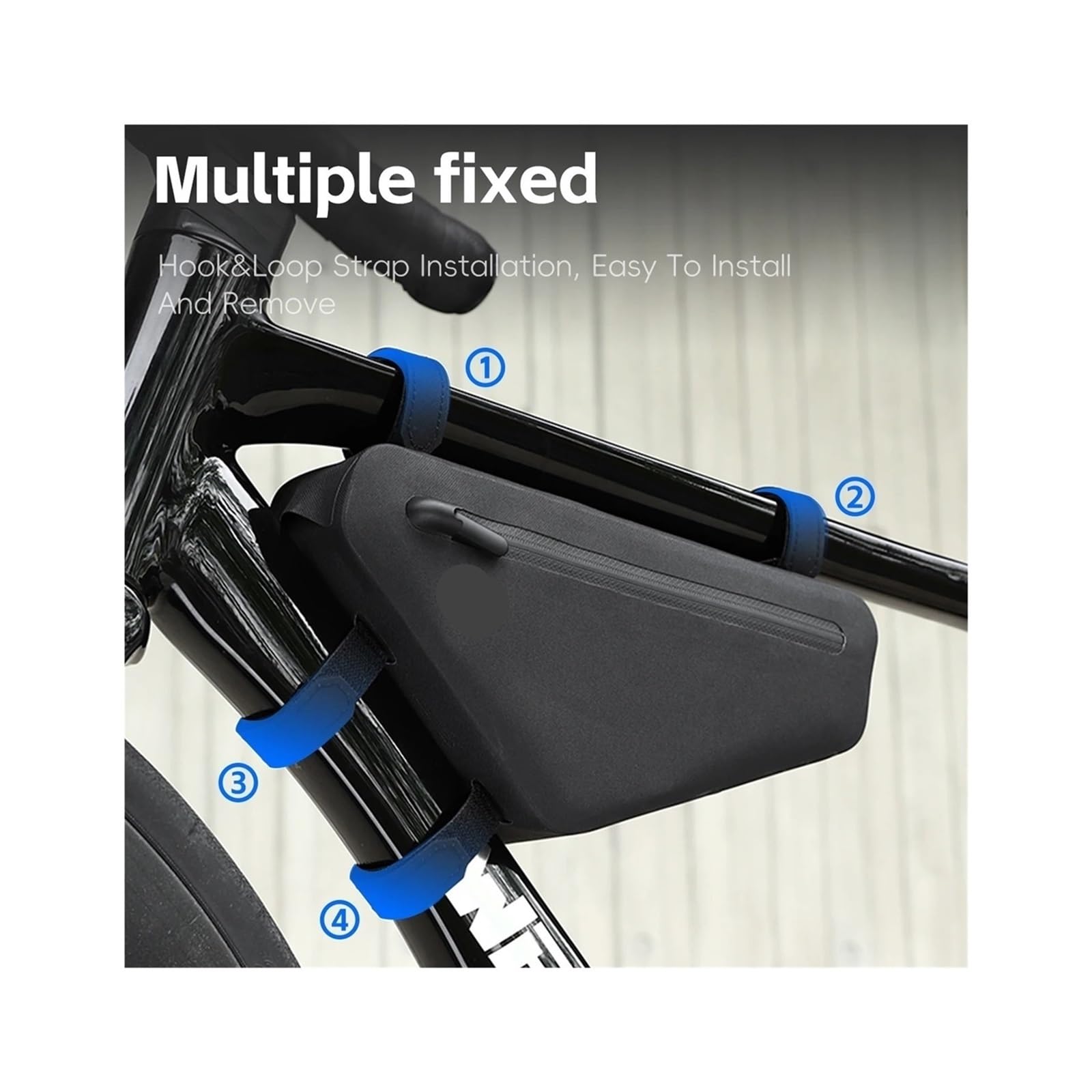 Telaio anteriore for borsa da bicicletta triangolare impermeabile 1PCS 1.2L | For accessori for bordi stretti for bici da strada MTB(359 Black 1L)