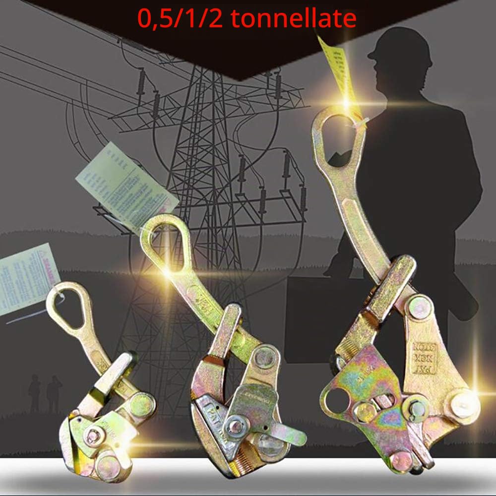 1 strumento di trazione in acciaio per fune metalliche, pinza per tirare, estrattore a mano, 0,5/1/2 tonnellate