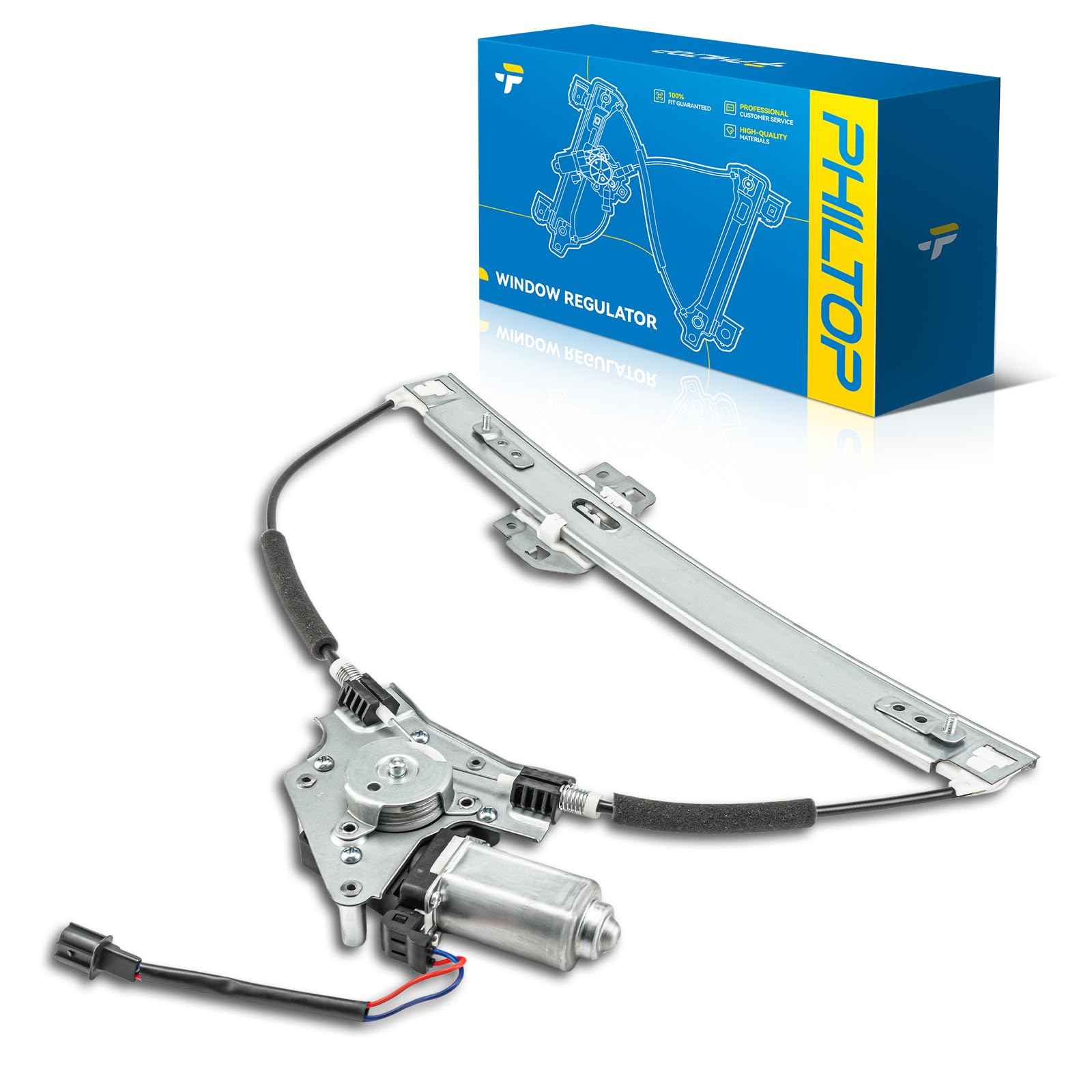 PHILTOP Front Right Passenger Side Power Window Regulator and Motor Assembly Compatible with 2008-2012 Ford Escape 2008-2011 Mercury Mariner 2008-2011 Mazda Tribute Replaces 751-297,2 Pins