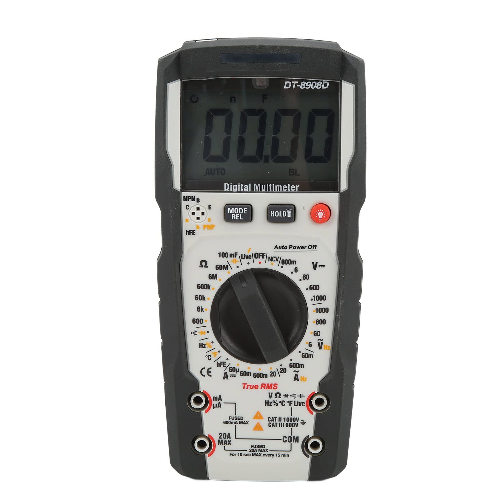 Multímetro Digital DT 8908D con Pantalla LCD Grande IP67 para Ingenieros Electricistas Uso Doméstico
