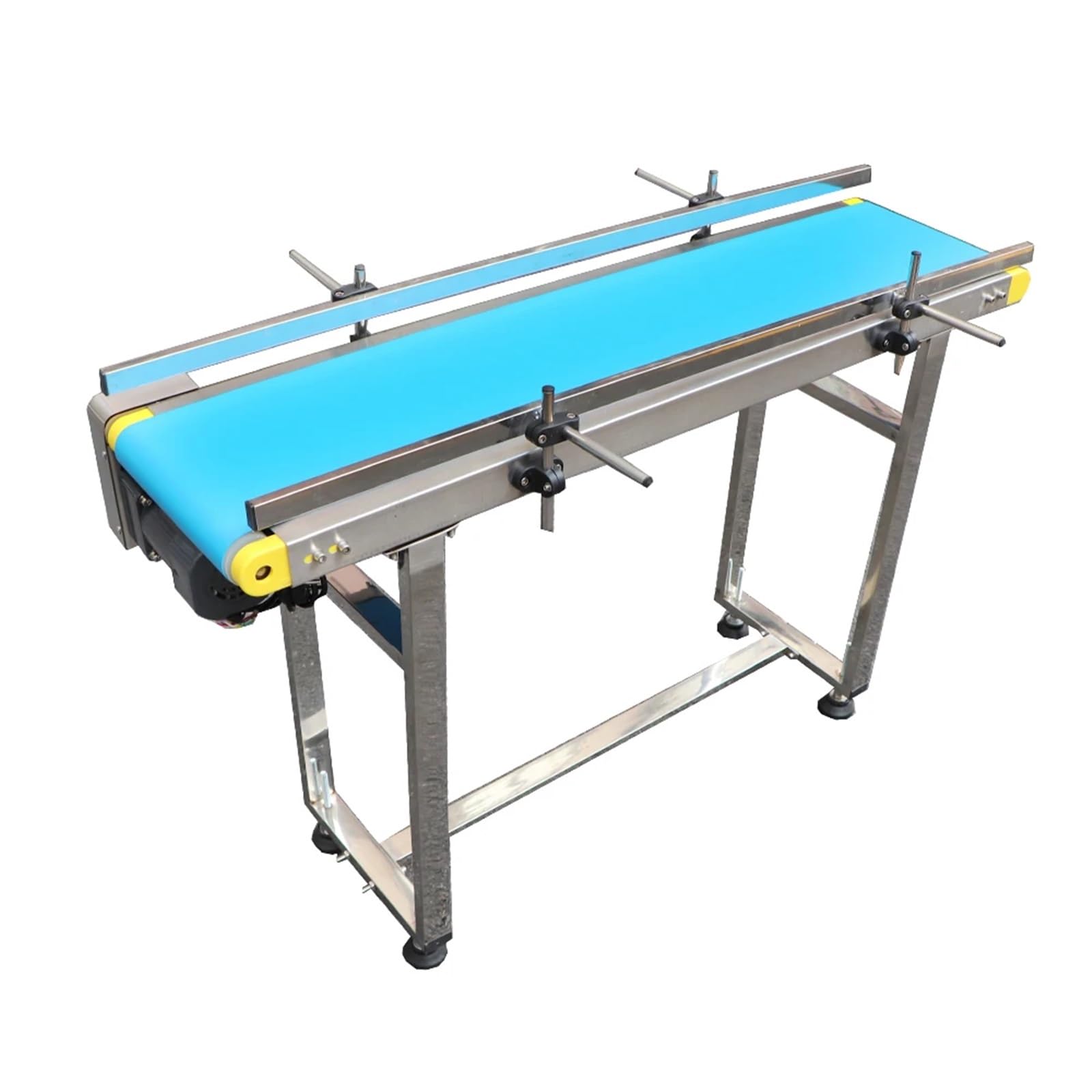 Convoyeur 1000 mm 1200 mm de qualité alimentaire pour machine à bande transporteuse en acier inoxydable pour imprimante à jet d'encre automatique (longueur 1000 mm, garde-corps unique)