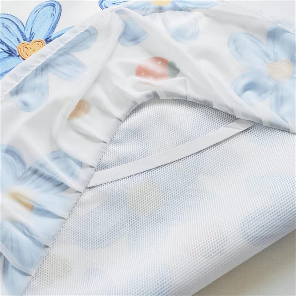 Bed Skirt Style Ice Silk Mat Three-Piece Summer Princess Cool Feeling Double Air-Conditioning Mat Can Be Washed (Color: Blue, Size: 6.9 ft (1.8 m) (Blue 1.8 m)