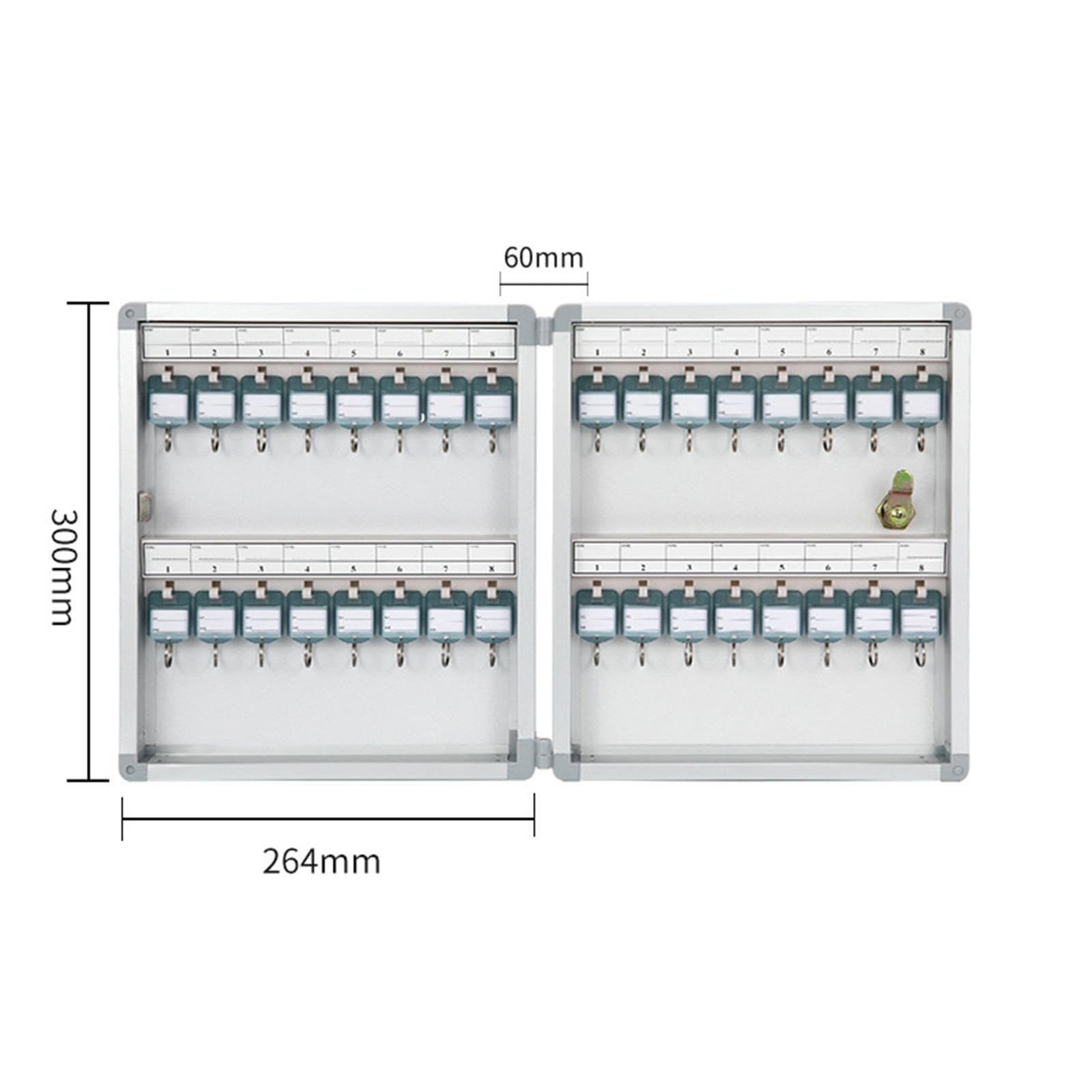 Caja de seguridad para llaves de 32 llaves, ideal para apartamentos, gas y negocios, armario Securi plateado para uso personal y profesional