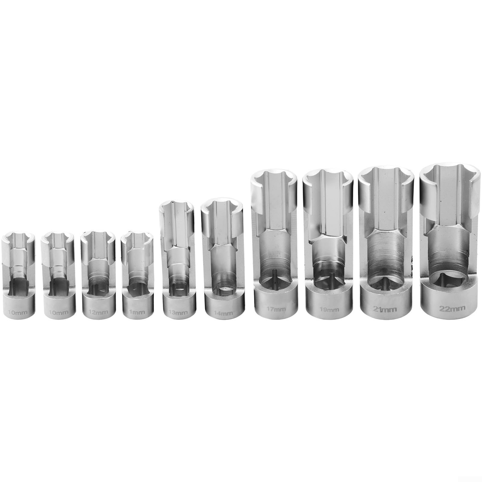 Set di chiavi a bussola per linea carburante iniettore diesel, 1/4 3/8 1/2 10-22mm Presa per iniettore diesel per fissaggio su tubi piegati, per fissaggio su tubi piegati, sensore EGT, interruttori t