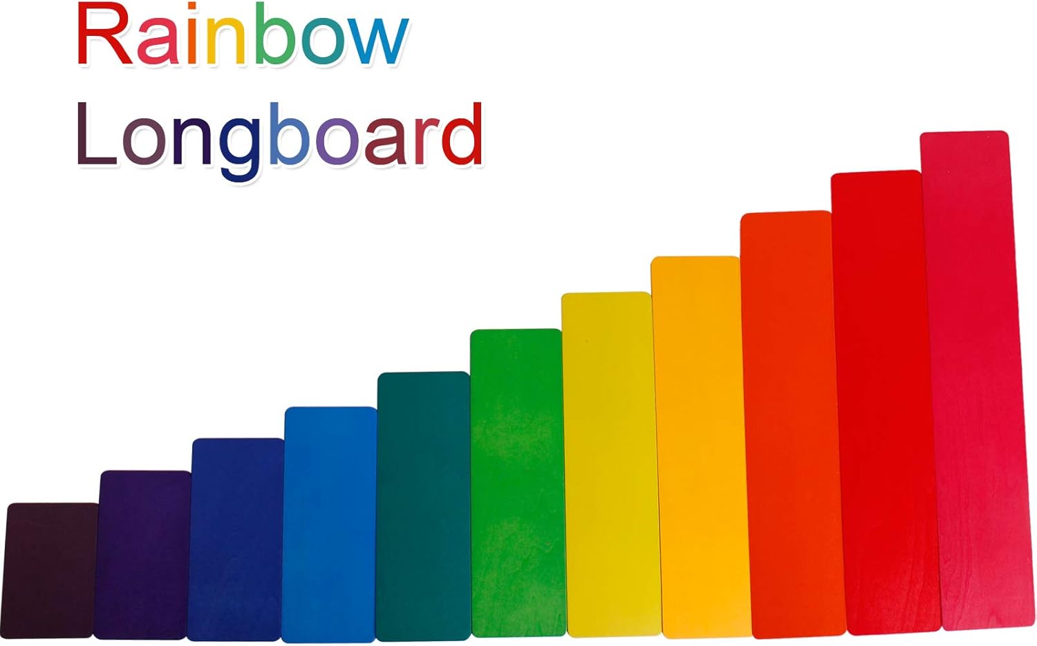 Dinhon 11 PCS Wooden Rainbow Board Oversized Stacking Game Jigsaw Puzzle Building Blocks Children's Baby Toddler Toys 3 Years Old Boys and Girls Toy Gifts