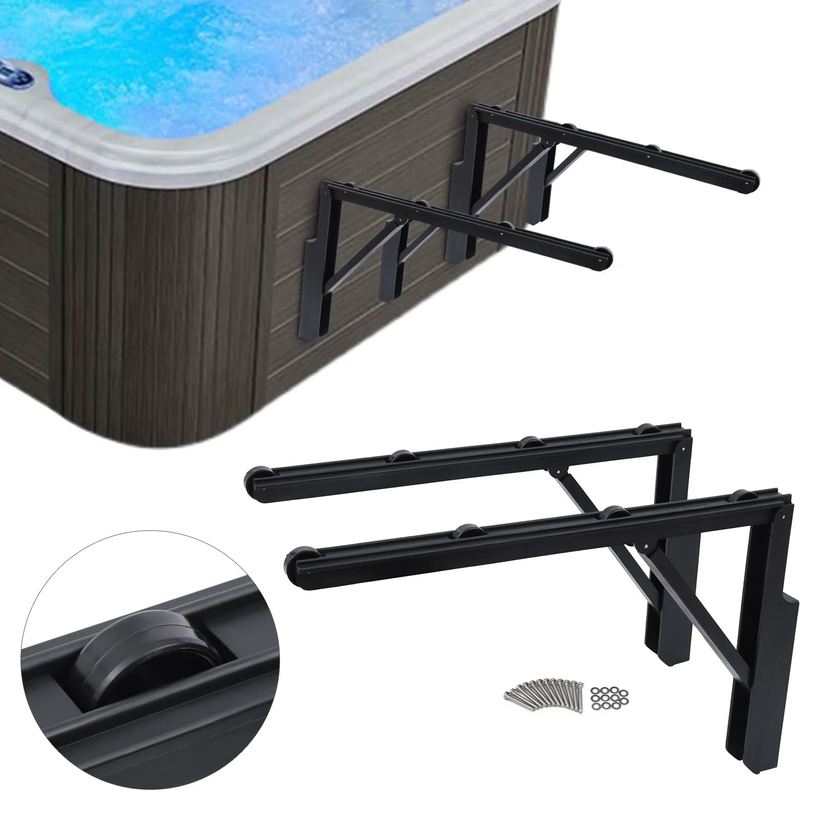 Coverlifter Abdeckungsheber Whirlpoolabdeckung Heber Lifter Halterung 2Pcs für Whirlpool Wannenbezug Hebehilfe 77.16lbs