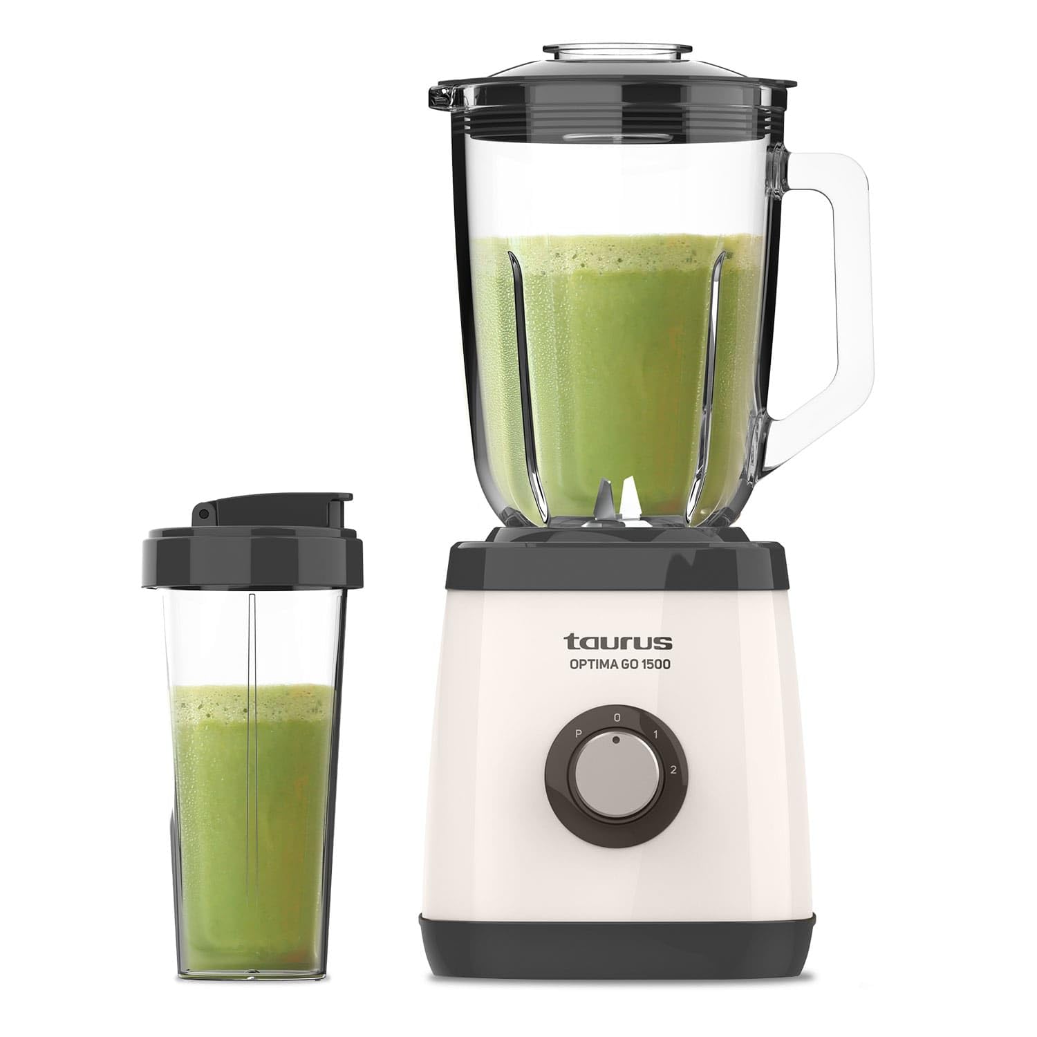 Taurus Blender 1500 | 1500 W | Portable Cup 500 ml | 4 Blades | 2 Speeds + Turbo | Stainless Steel | Non-Slip | Safety System