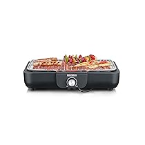 SEVERIN PG 8554 – Barbecue da tavolo con griglia a filo, Temperatura regolabile in continuo, Spegnimento automatico, 2.300 W, Rivestimento Safe Touch