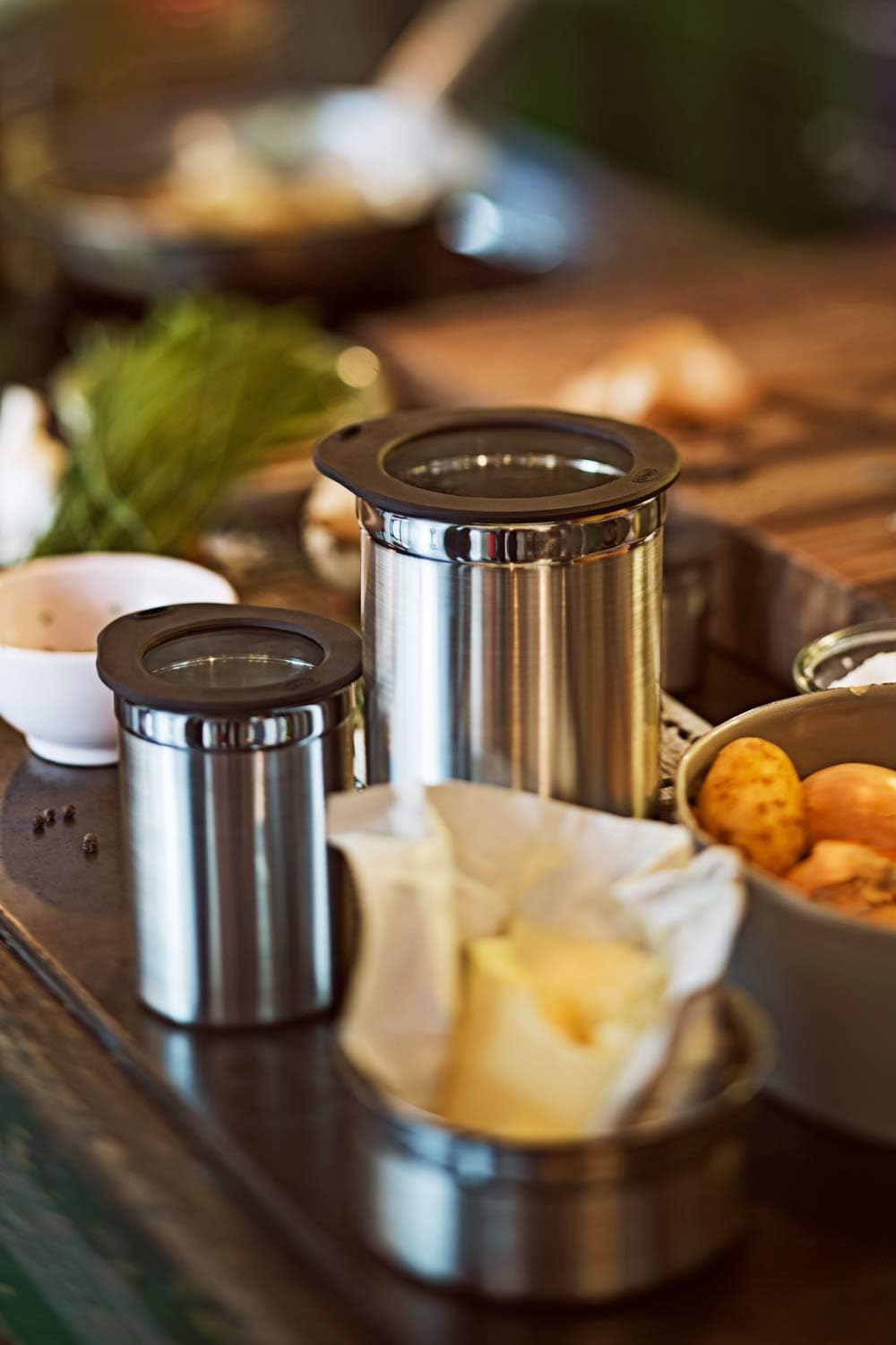 RÖSLE Container with Food Storage Lid, Container for Storing Food, Hygienic and Tasteless, 18/10 Stainless Steel, Dishwasher Safe, 5 cm