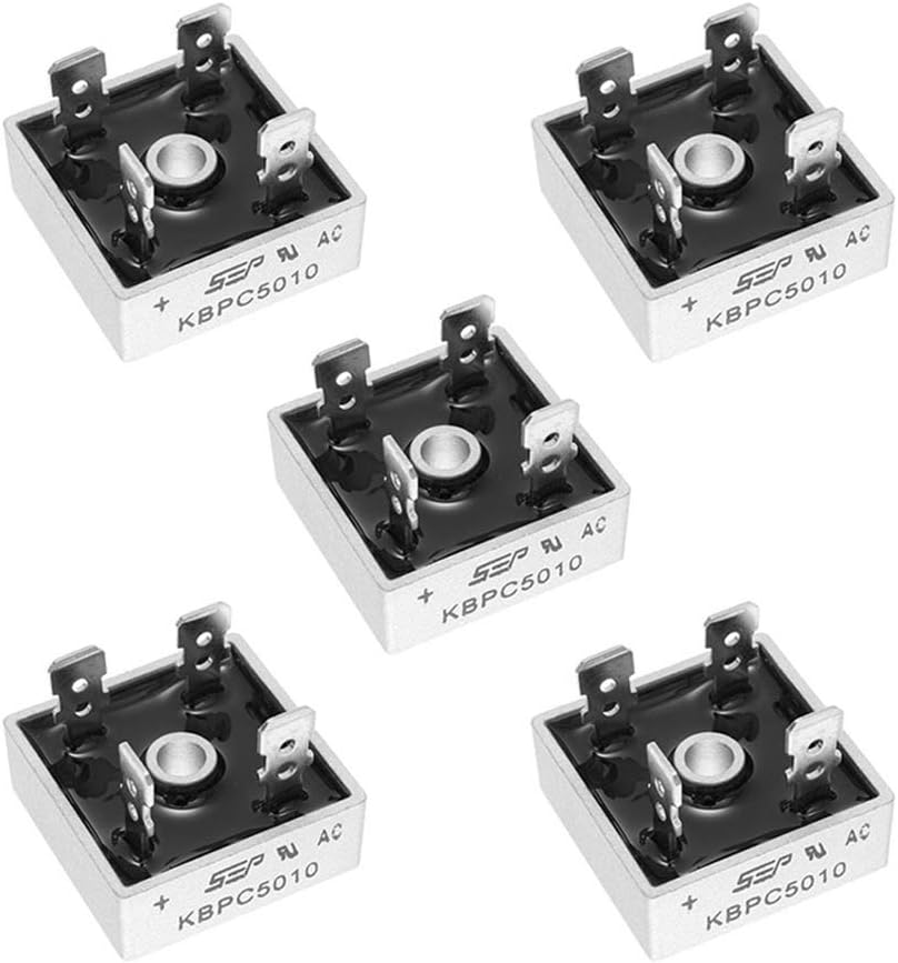 5pcs KBPC5010 Bridge Rectifier Diode,50A 1000V Single Phase,Full Wave 50 Amp 1000 Volt Electronic Silicon Diodes,Through Hole 4-Pin
