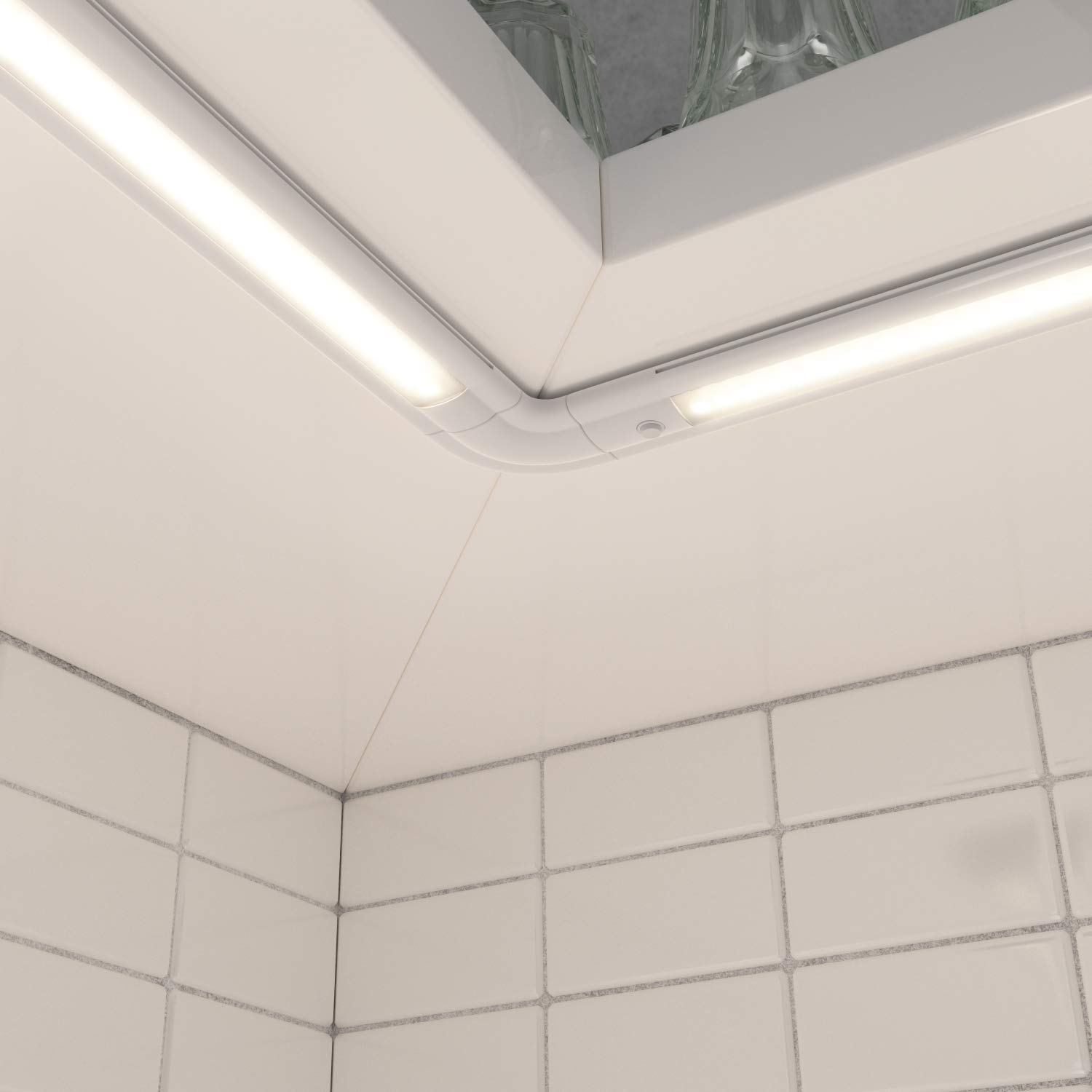 ledscom.de LED Unterbau-Leuchte SIRIS weiß matt, flach, 30cm, je 368lm, warm-weiß, 4er Set