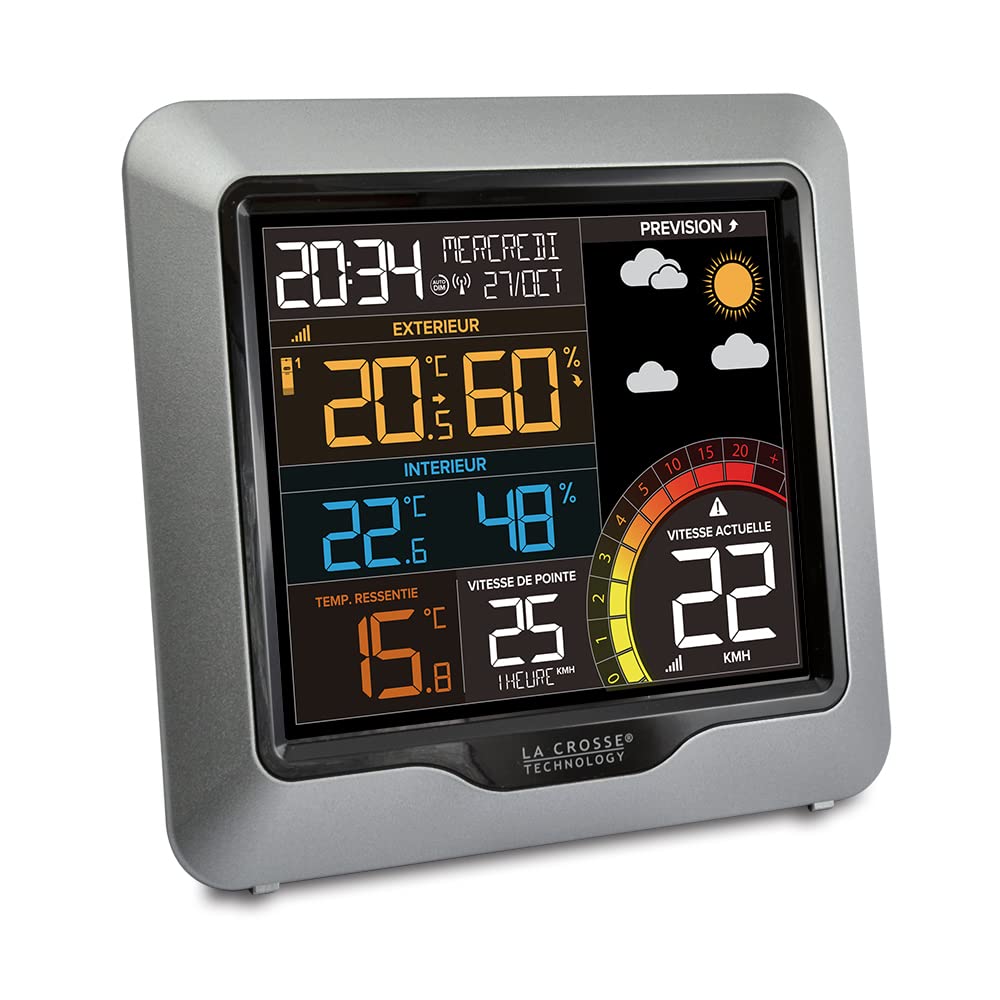 La Crosse Technology - WS6861 Farbige Wetterstation mit Windmesser - Silber