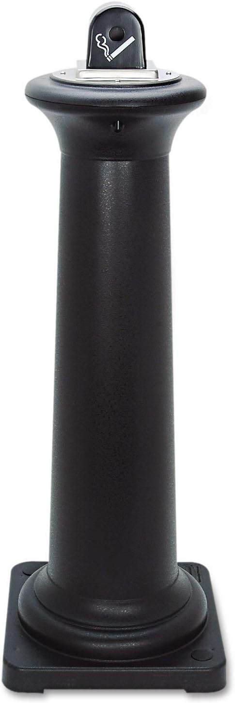 Rubbermaid Commercial 9W300BLA Groundskeeper Tuscan Receptacle, 13 x 13 x 38 3/8, Black
