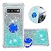 Produktbild FAWUMAN Hülle für Samsung Galaxy S10 Diamant Ring Flüssig Treibsand Silikon TPU Bumper Hülle für Samsung Galaxy S10Fluoreszierende grüne Sterne