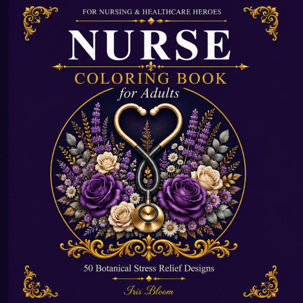 Nurse Coloring Book for Adults: 50 Botanical Stress Relief Designs for Nursing & Healthcare Heroes