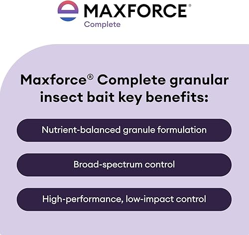 Miniatura 5 de Maxforce - Cebo granular para insectos de marca completa, 4 libras, mata hormigas, cucarachas, grillos, peces plateados y más