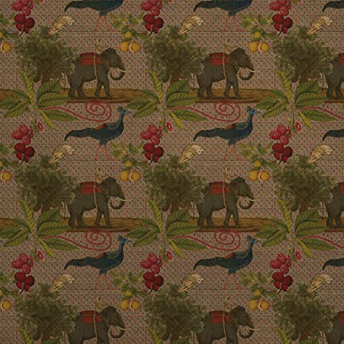 GRAPHICS & MORE India Elephant Peacock Owl Pattern Premium Kraft Roll Gift Wrap Wrapping Paper
